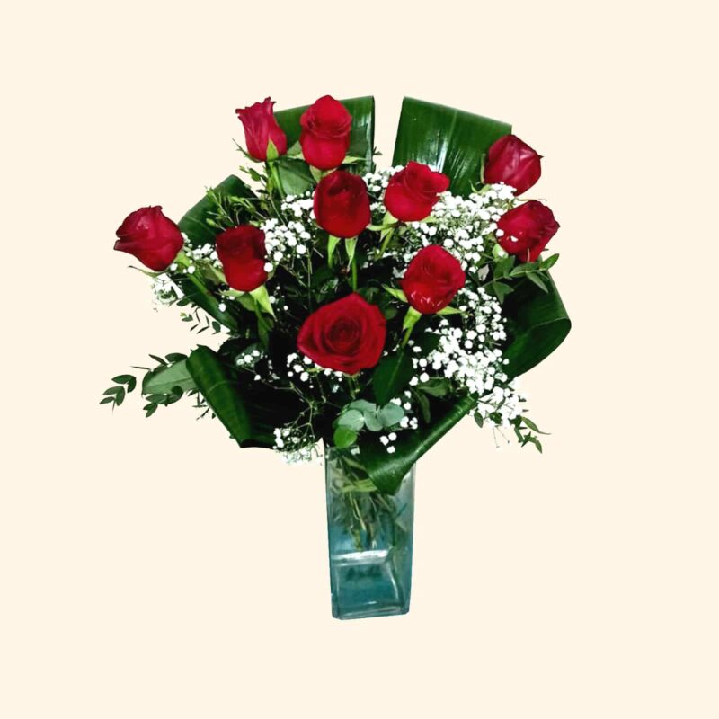 Bouquet di 10 Rose rosse