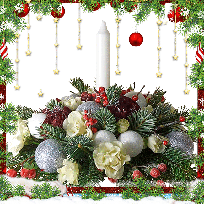 Consegna a domicilio per Natale centrotavola con candela