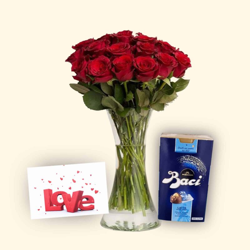 Set San Valentino 20 Rose rosse