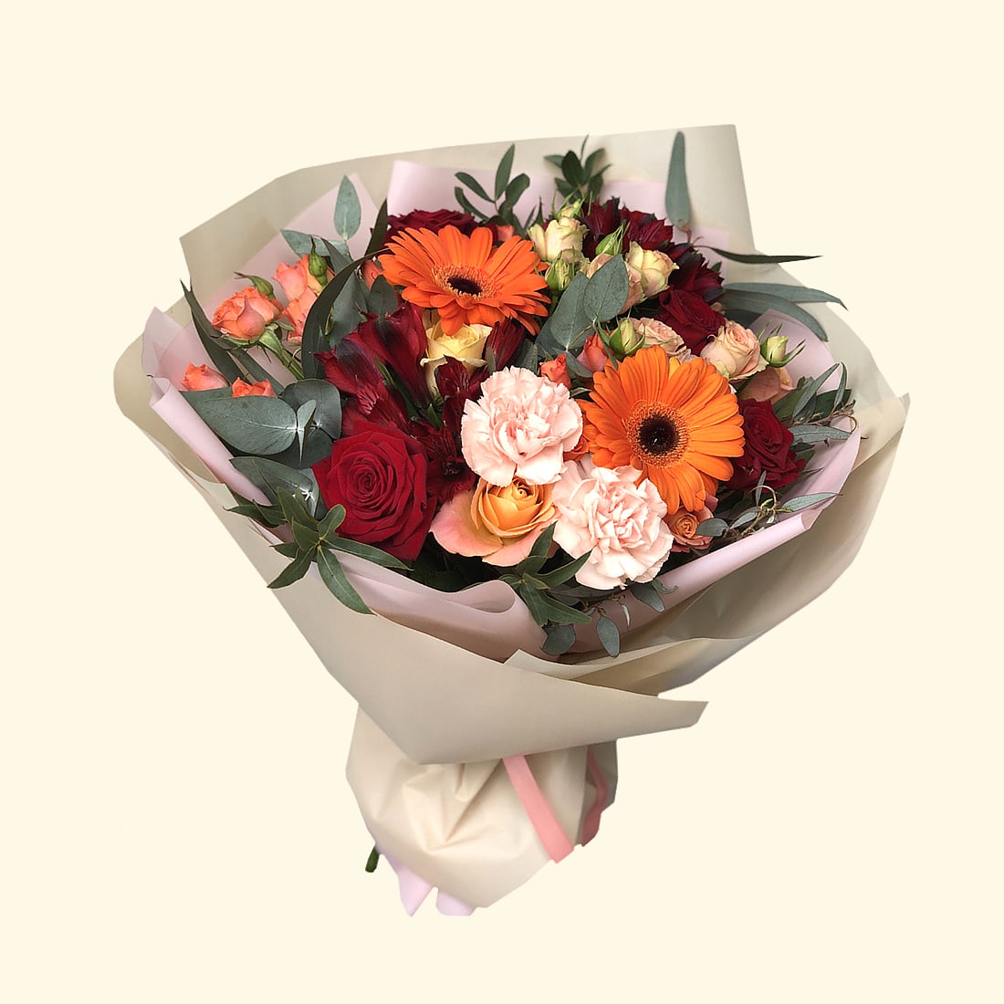 Flower delivery in Rome Bouquet di Gerbere, Garofani e Rose