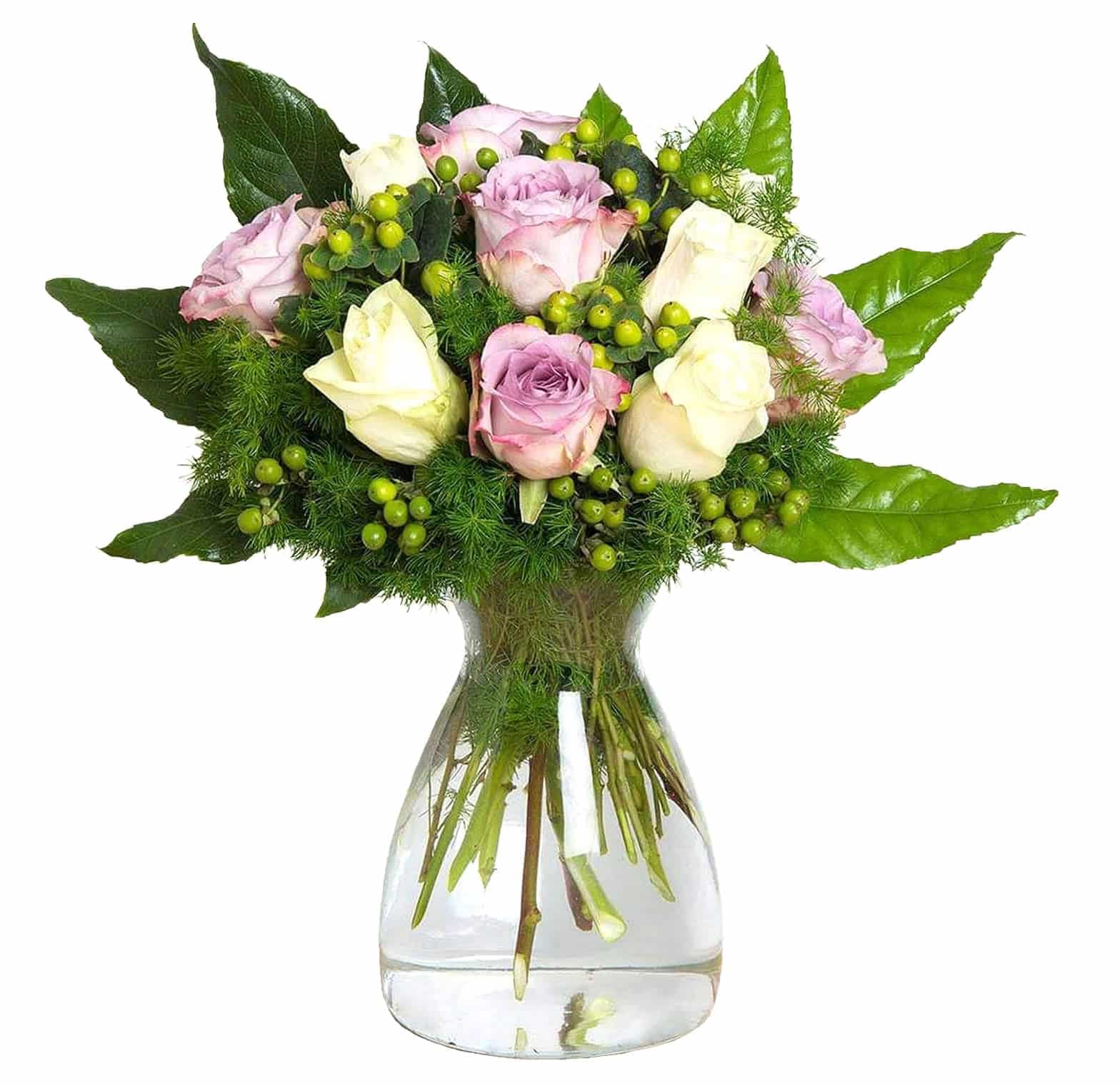 Bouquet Rose Lilla e Bianche consegna a domicilio a Roma