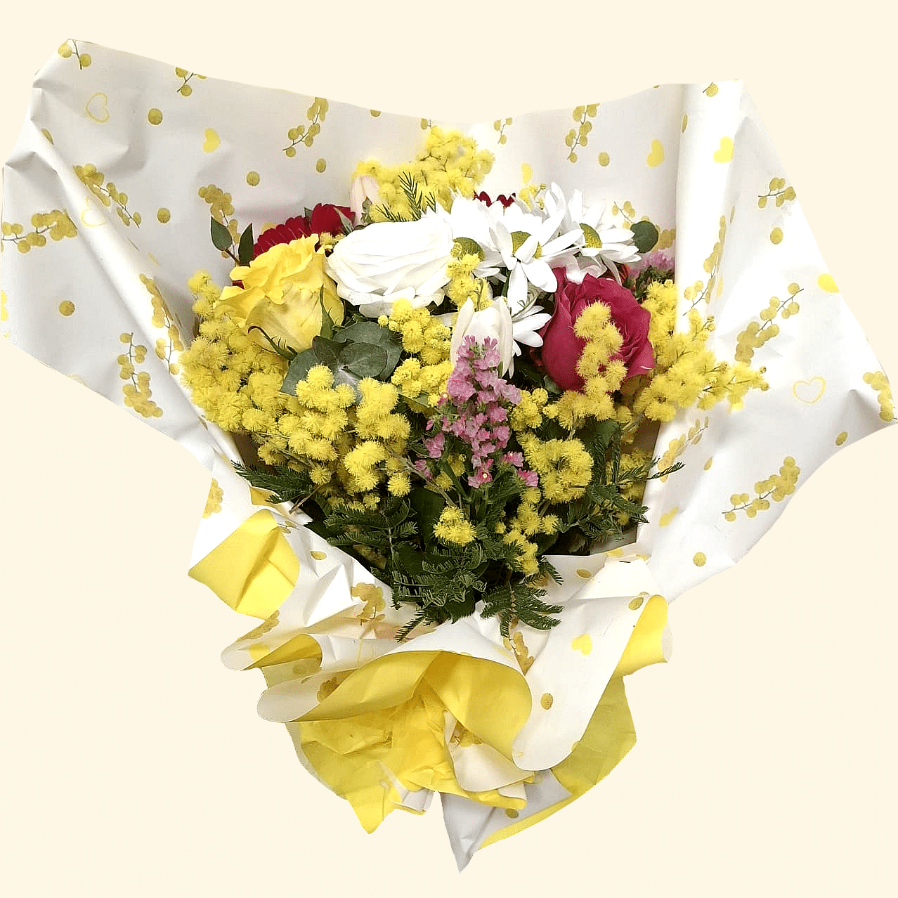 8 marzo - Mazzo di Fiori misti colorati con Mimosa - Festa della Donna consegniamo a domicilio a Roma