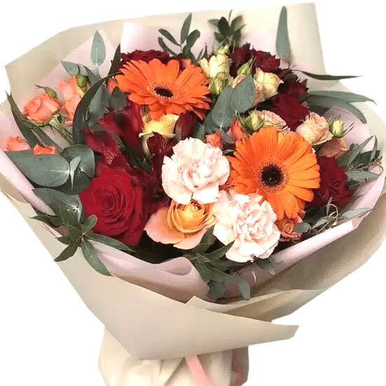 Consegniamo a domicilio e su appuntamento Bouquet di Gerbere e Garofani a Roma