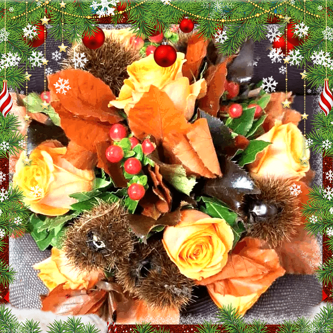 Centrotavola con Rose e Ricci consegna a domicilio a Roma