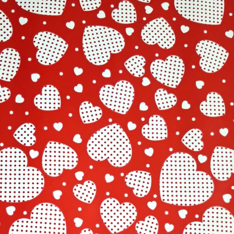 Carta regalo a Cuoricini Bianchi fondo rosso