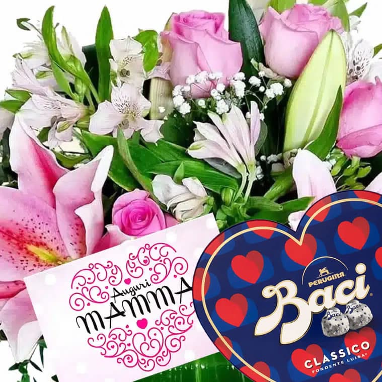 Per la Festa della mamma il 10 maggio regala Bouquet di Lilium, Rose e Alstroemeria, consegniamo a Roma su appuntamento in giornata.